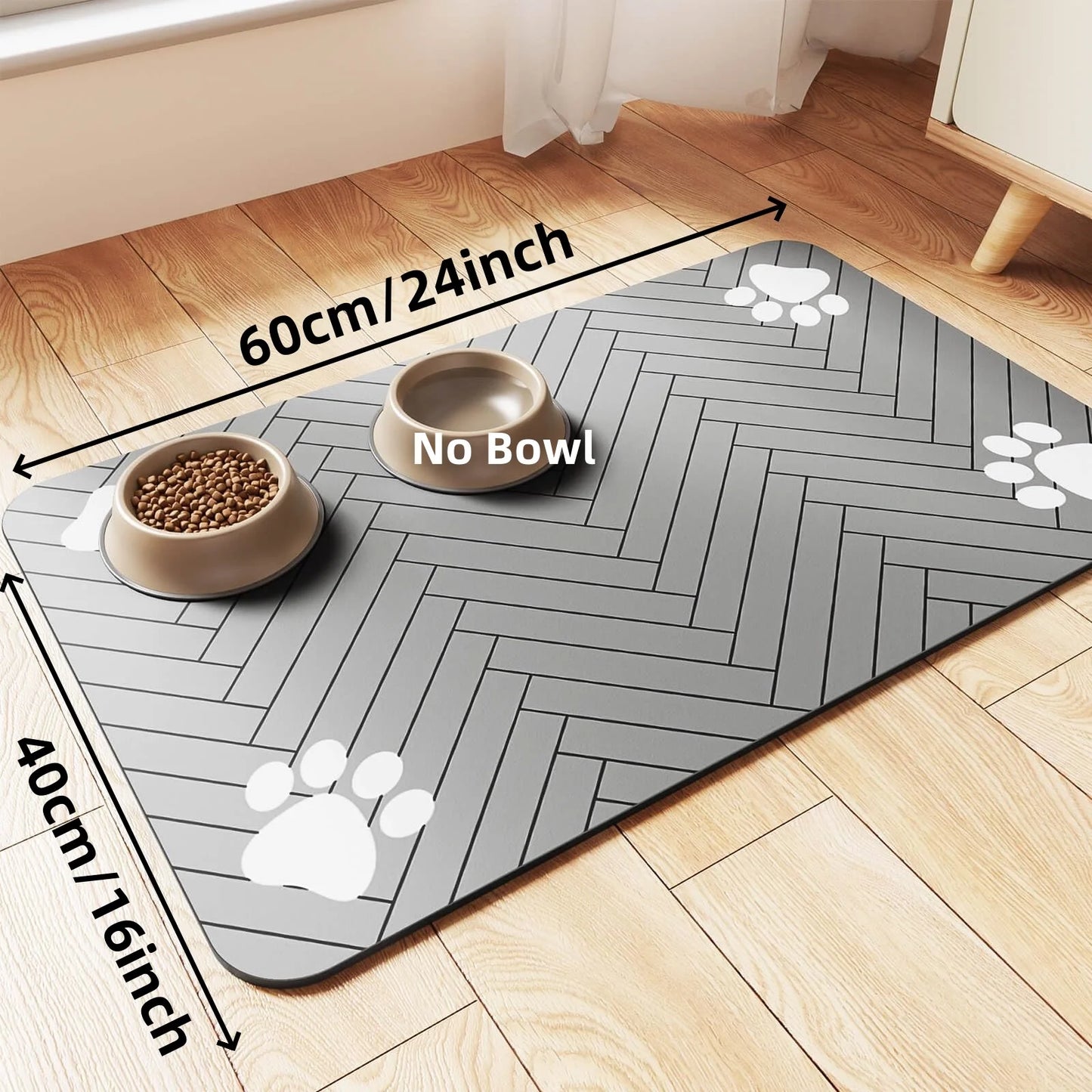 Absorbent Placemat for Food and Water Bowl