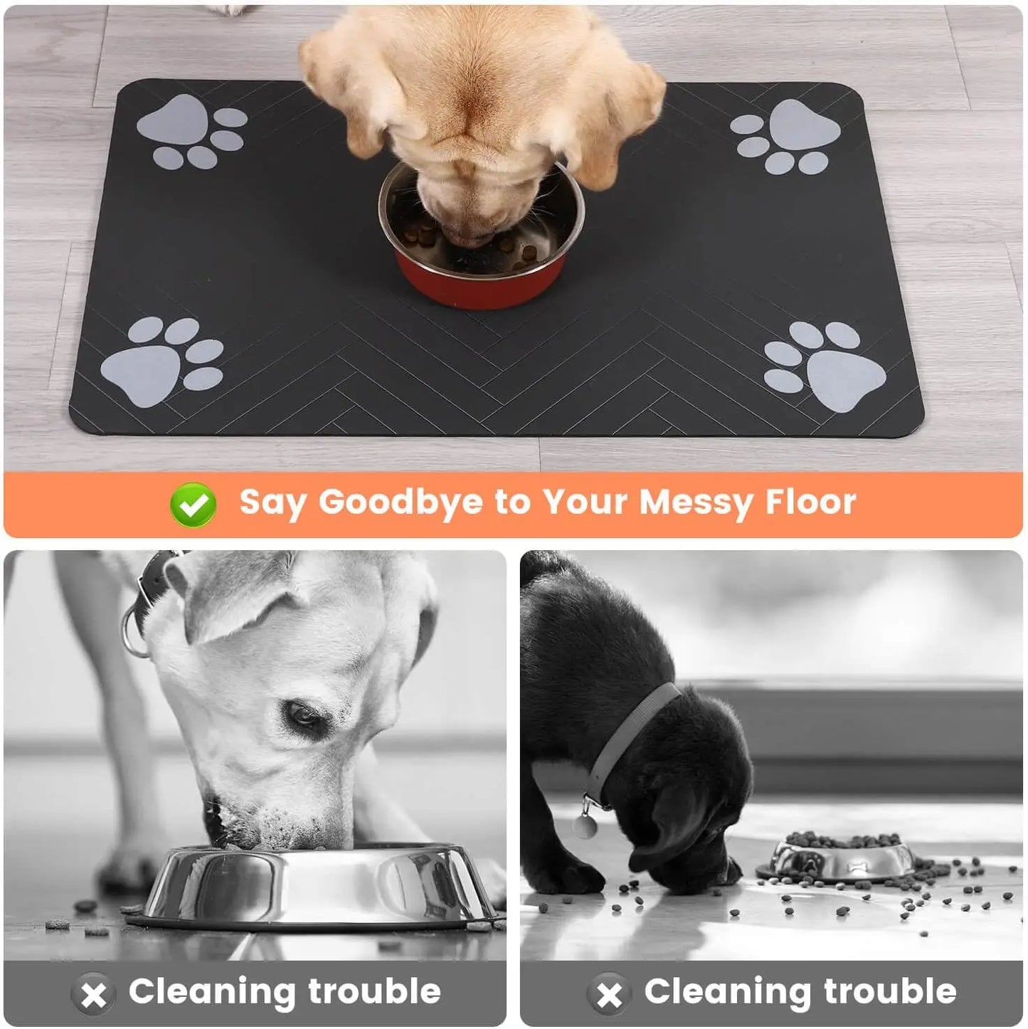 Absorbent Placemat for Food and Water Bowl